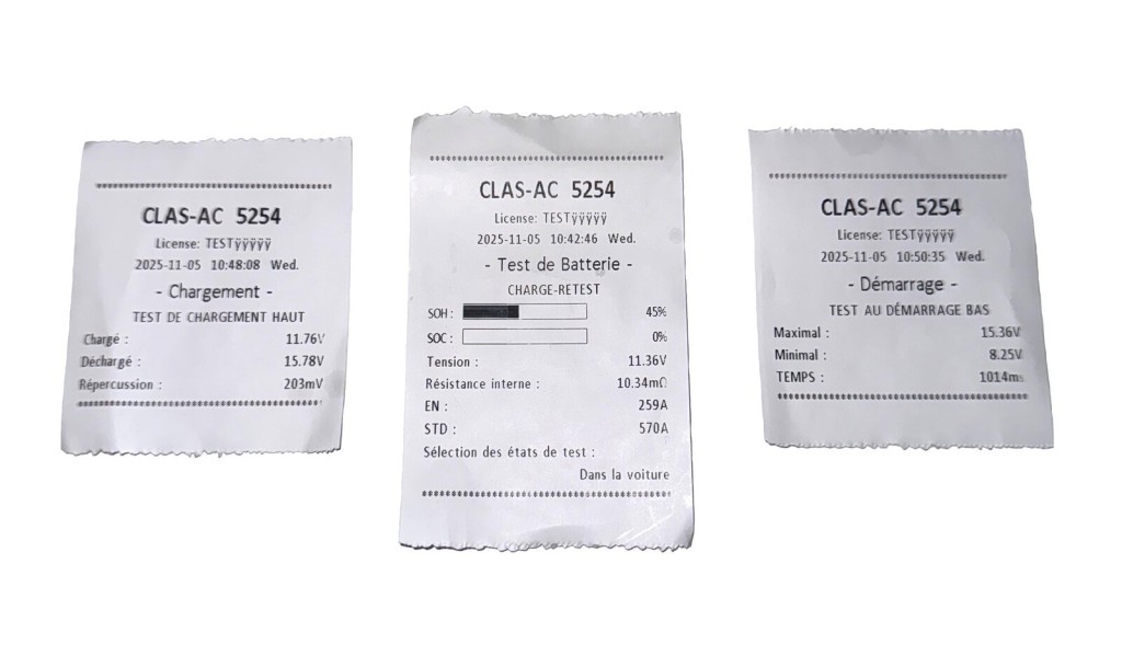 Testeur de batterie CLAS  ref. AC 5254